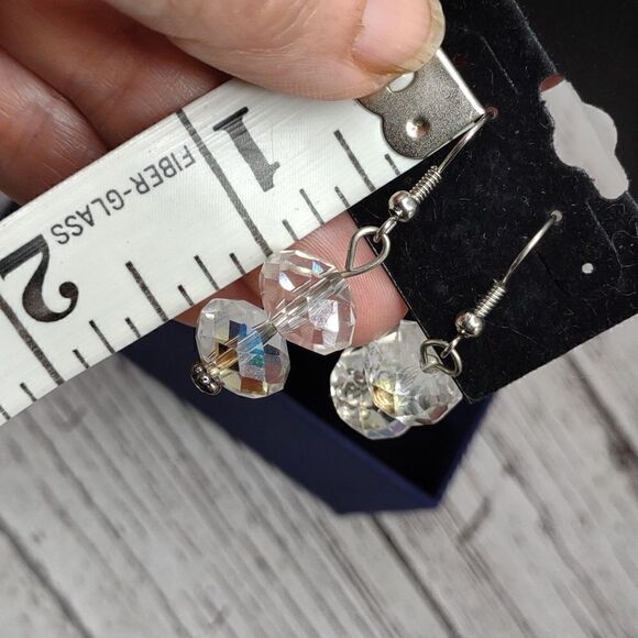 Dangle earrings Clear Stones. - Picture 5 of 5